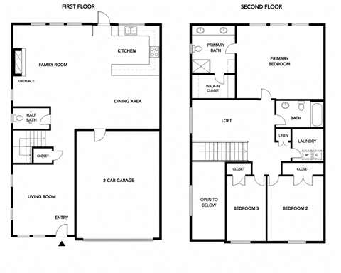 Floor plan for 3 beds, 2.5 baths, 1763 sqft